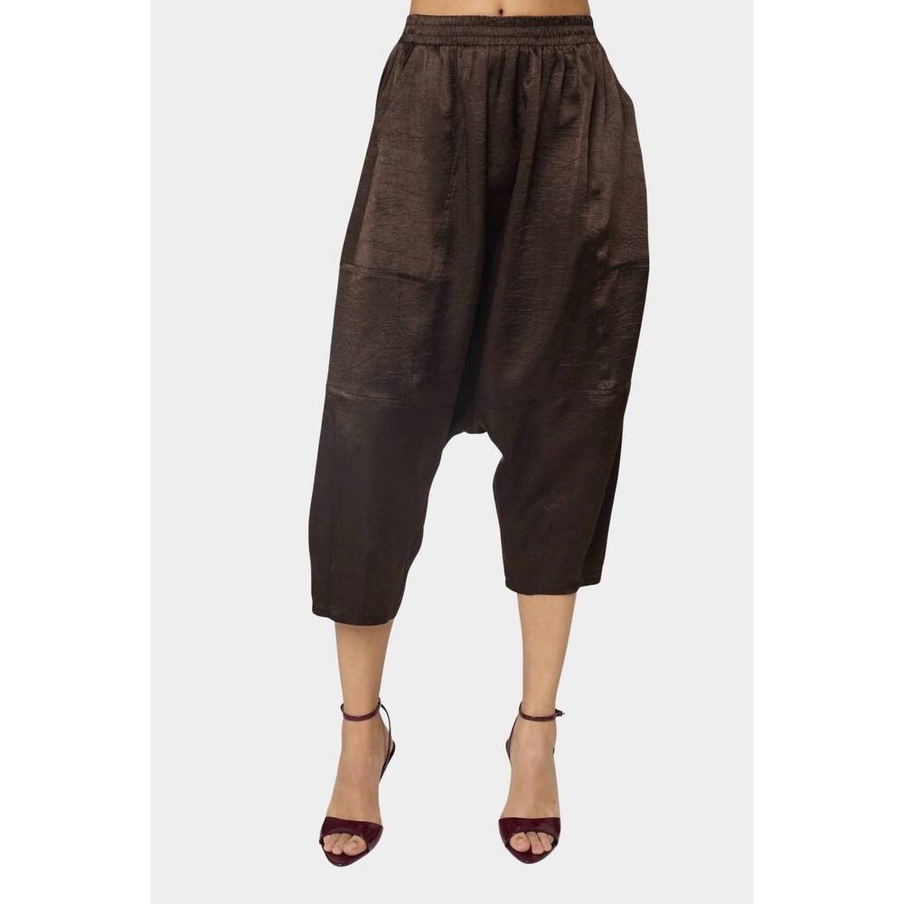 NEW ATELIER DELPHINE kiko satin pants in espresso